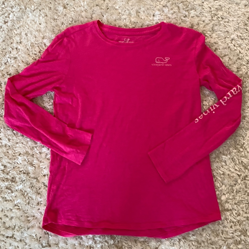 Vineyard Vines lightweight long sleeve hot pink tee